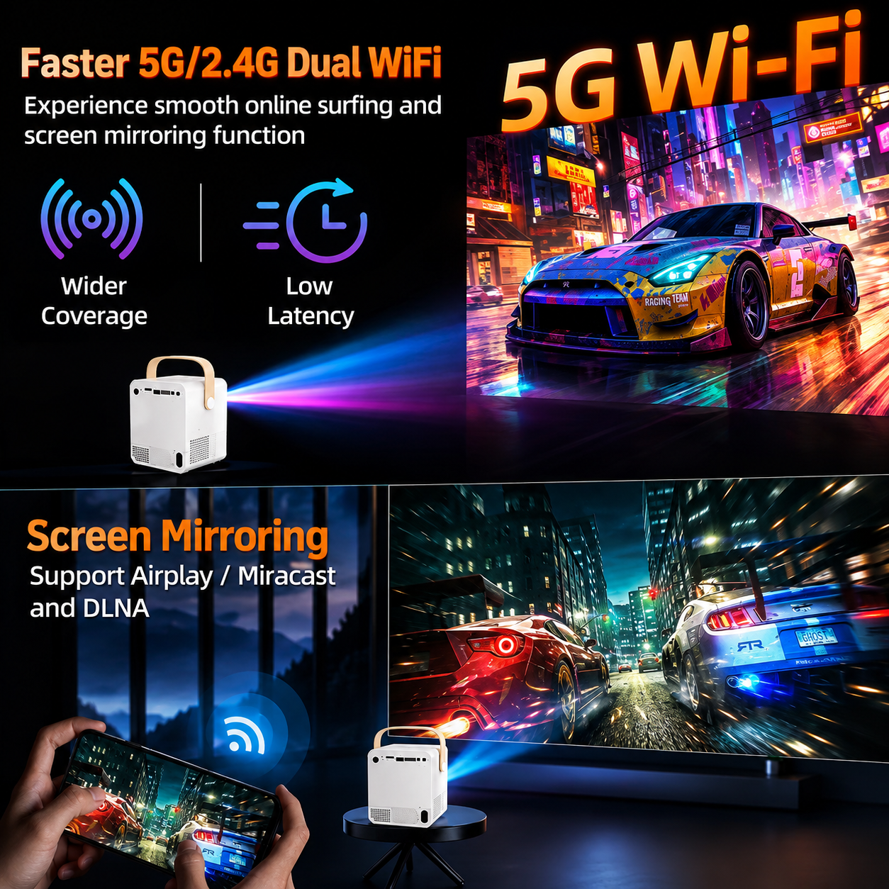 Portable Smart Projector + 2 FREE GIFTS